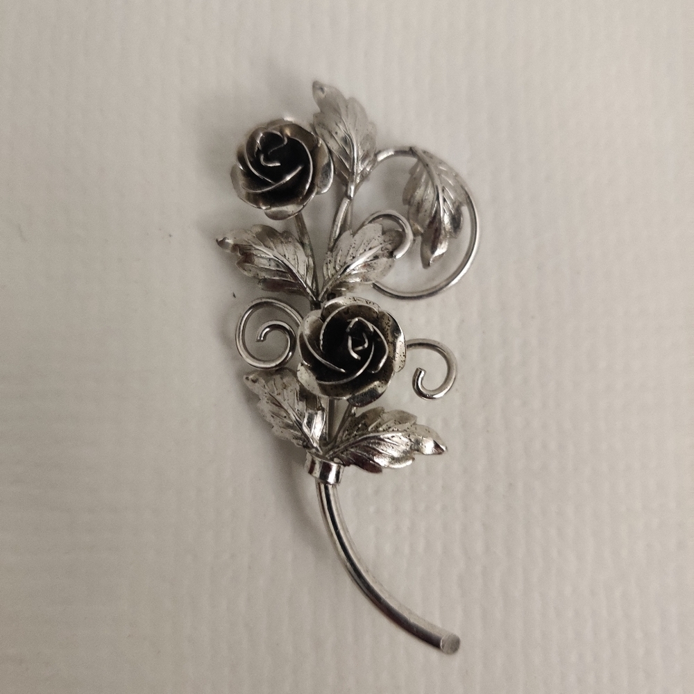 Bond Boyd Sterling Silver Brooch Flower Bouquet